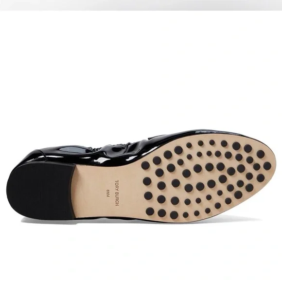 TORY BURCH Patent LeatherBallet Loafers Perfect Black size 8.5 NEW